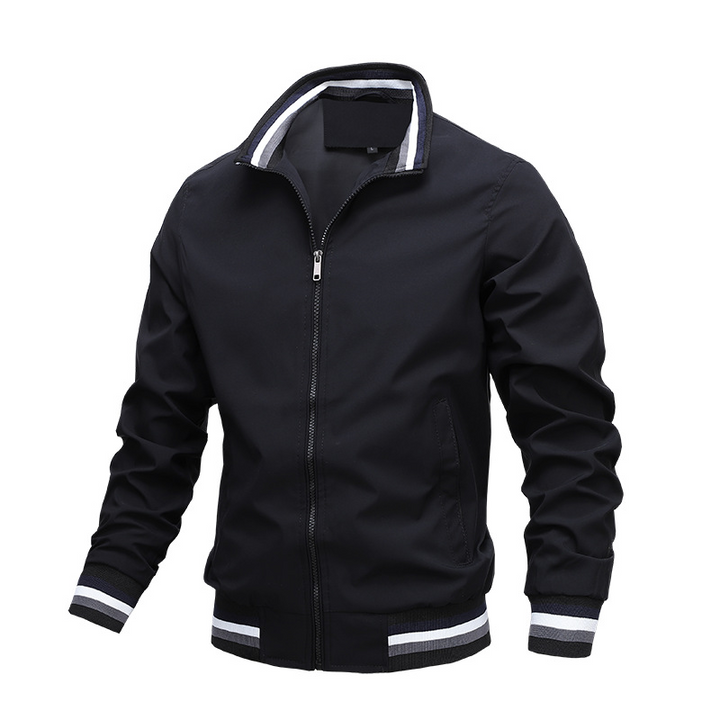 Herren Übergangsjacke im modernen Slim-Fit in Schwarz
