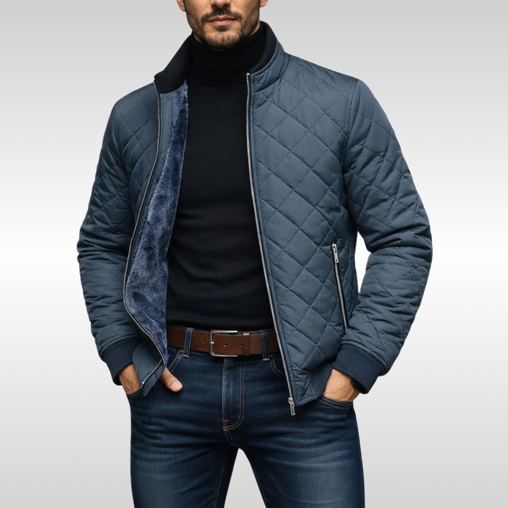 Herren Übergangsjacke mit Steppmuster für Herbst in Grau