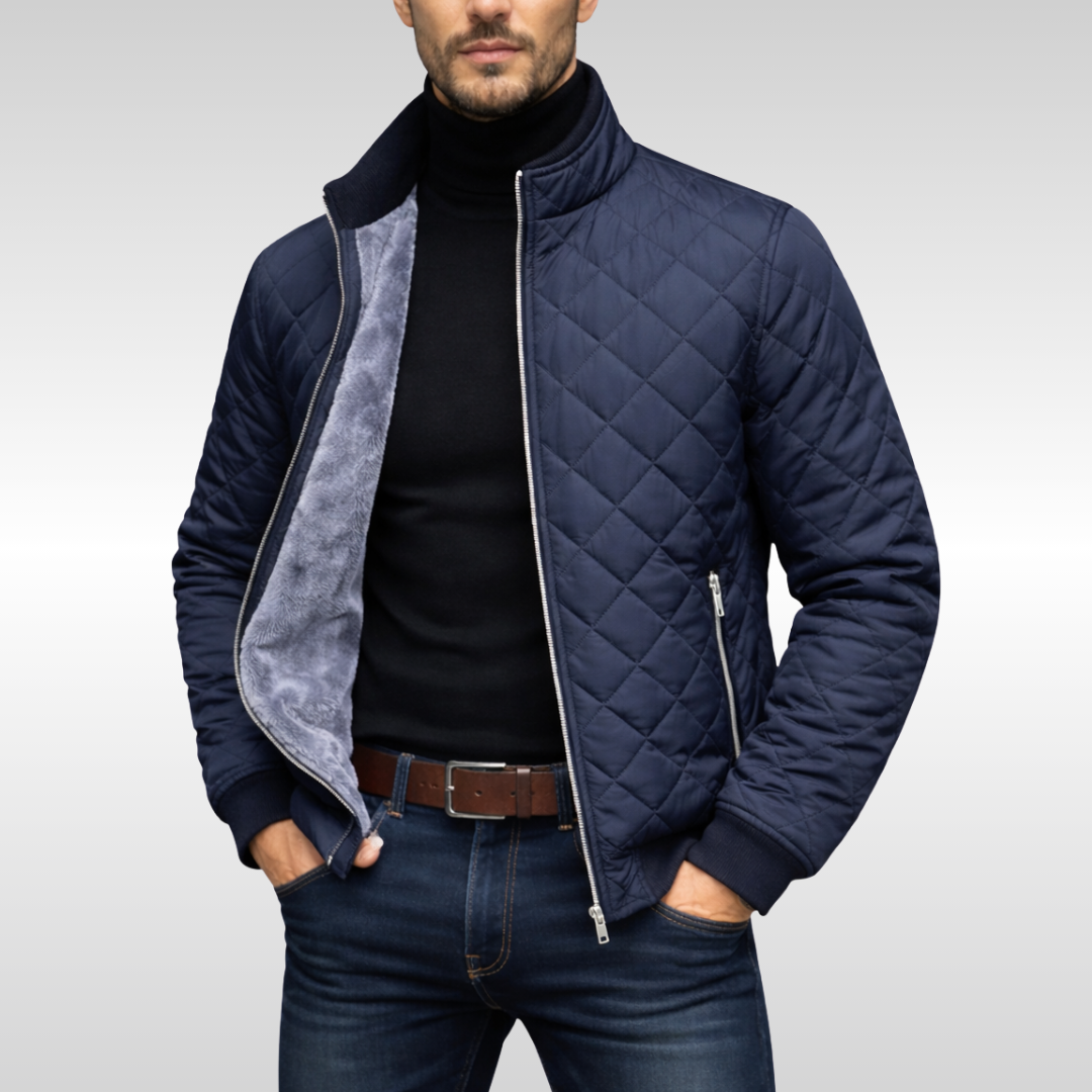 Herren Übergangsjacke mit Steppmuster für Herbst in Marineblau