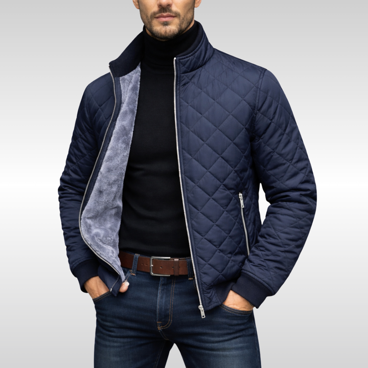 Herren Übergangsjacke mit Steppmuster für Herbst in Marineblau