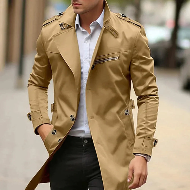 Herren Vielseitiger Mantel im Trench-Stil in Donkerbeige