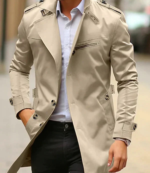 Herren Vielseitiger Mantel im Trench-Stil in Light beige