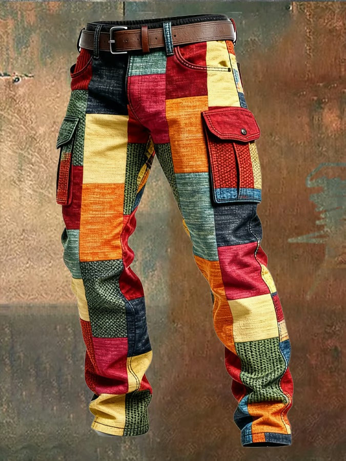Herren Vintage-Cargo-Hose im Pariser Stil (2)