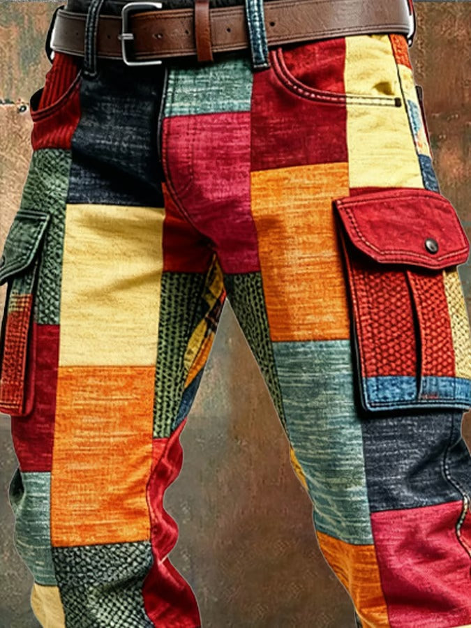 Herren Vintage-Cargo-Hose im Pariser Stil (3)