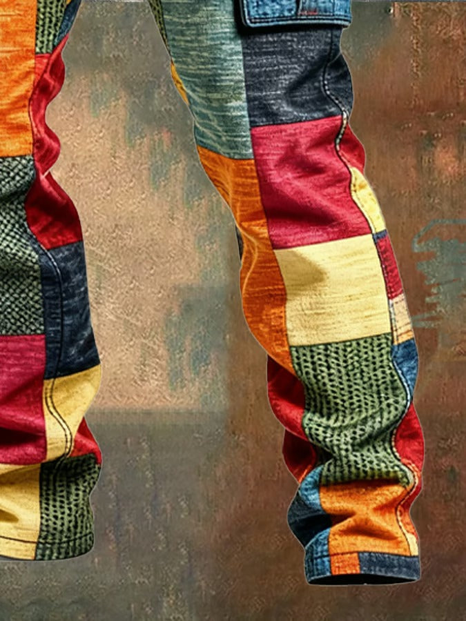 Herren Vintage-Cargo-Hose im Pariser Stil (4)