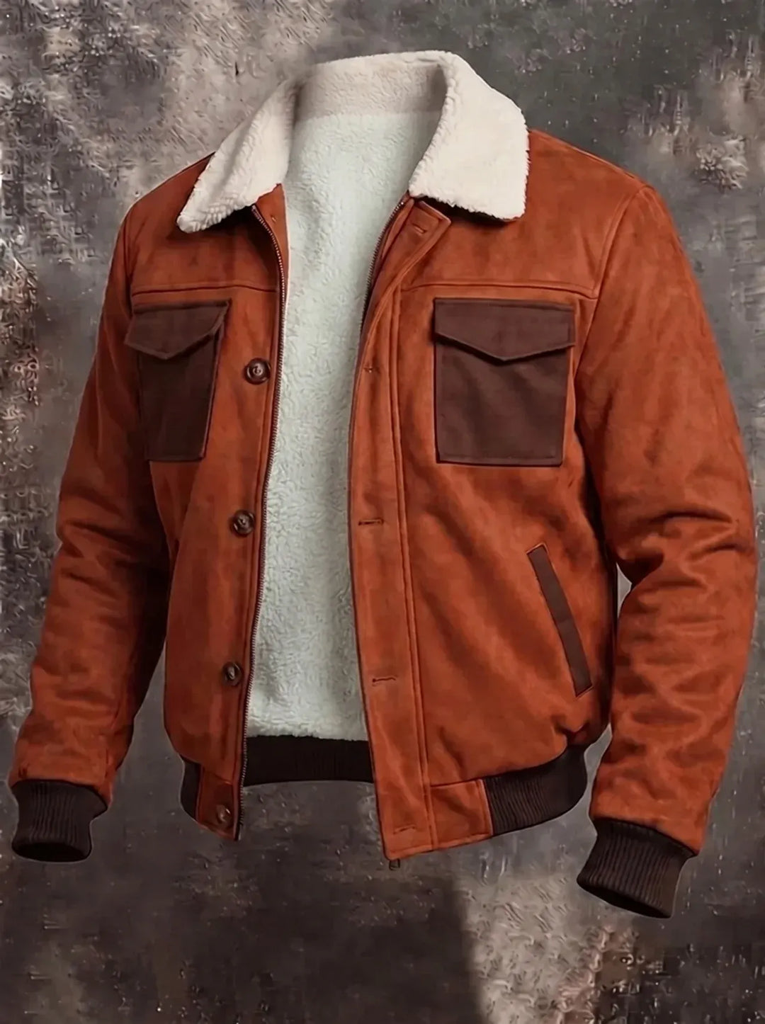Herren Vintage Sherpa-Jacke für den Herbst (5)
