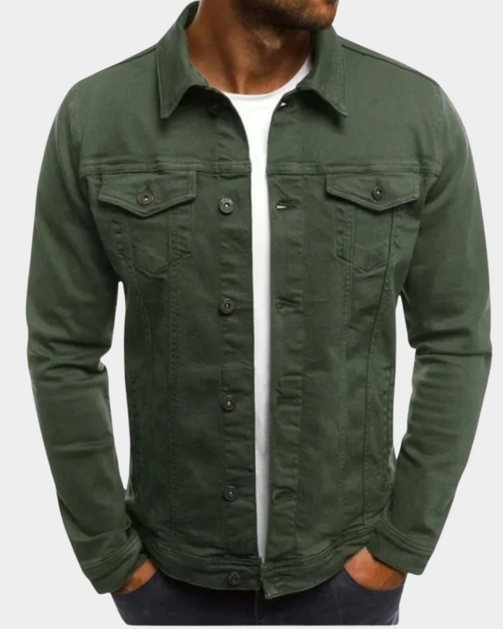 Herren warme moderne Jacke für Herbst in Armeegrün