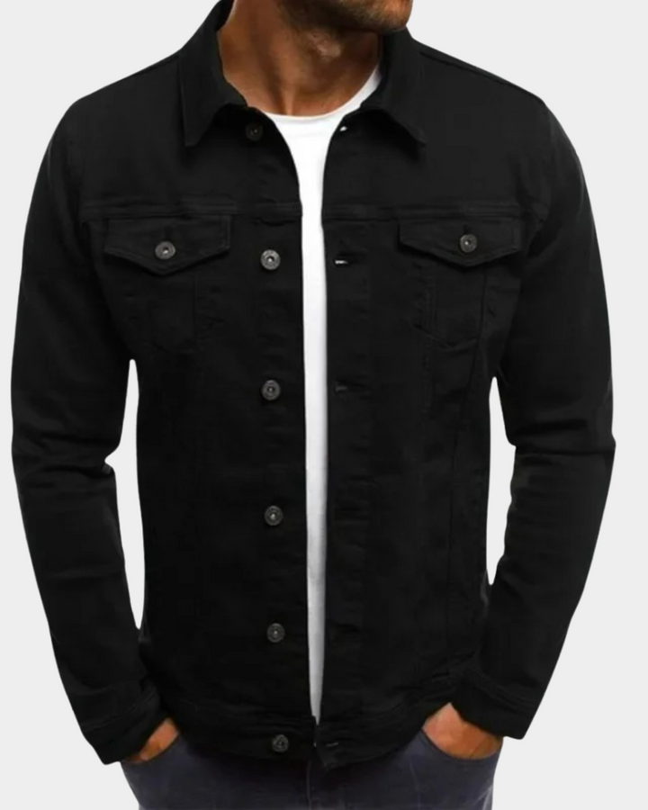 Herren warme moderne Jacke für Herbst in Schwarz