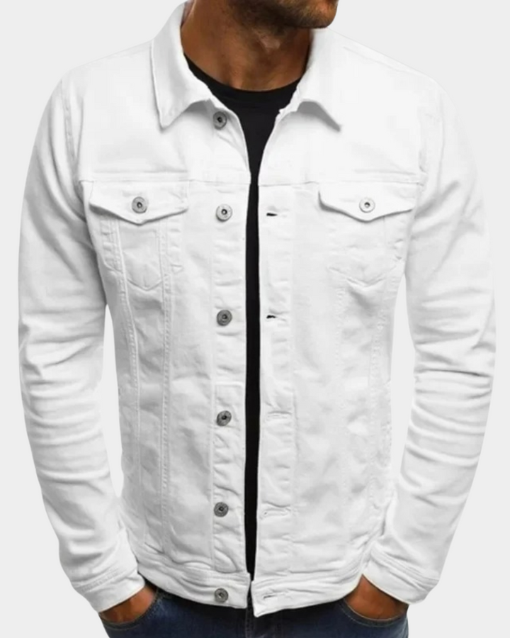Herren warme moderne Jacke für Herbst in Weiß