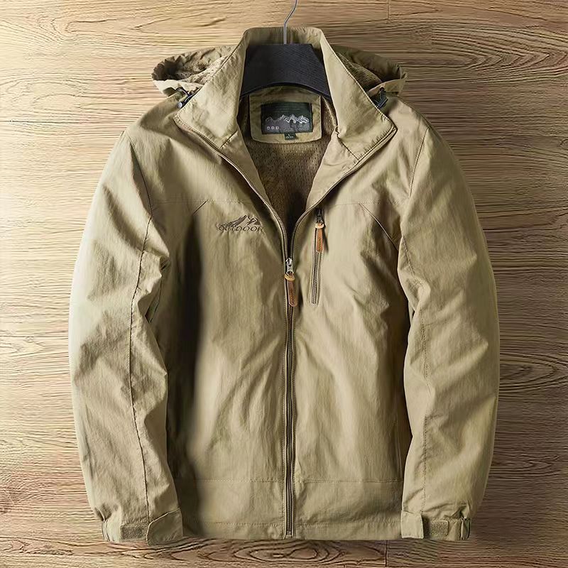 Herren Wasserabweisende Jacke für den Herbst in Khaki