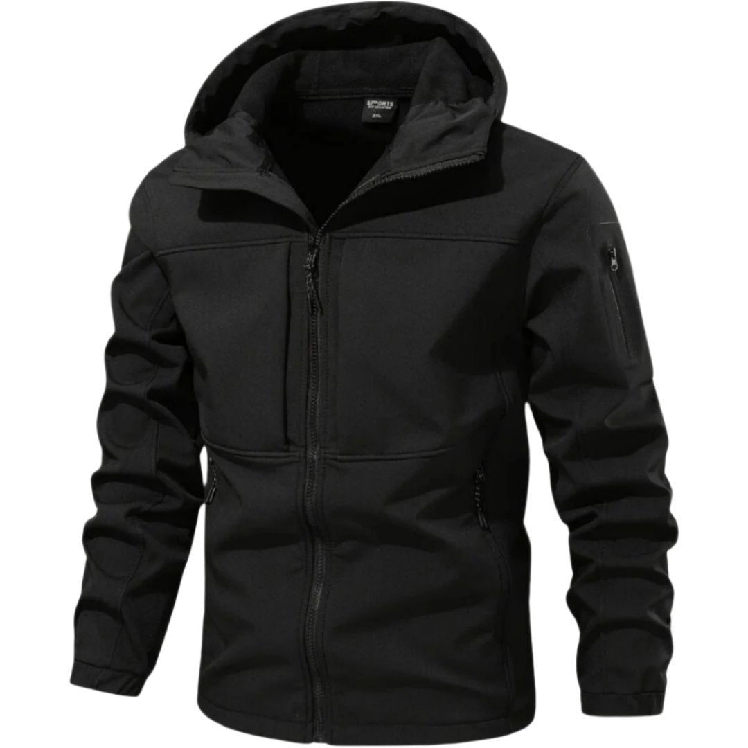 Herren Wasserdichte Softshell-Jacke für Alltag in Schwarz
