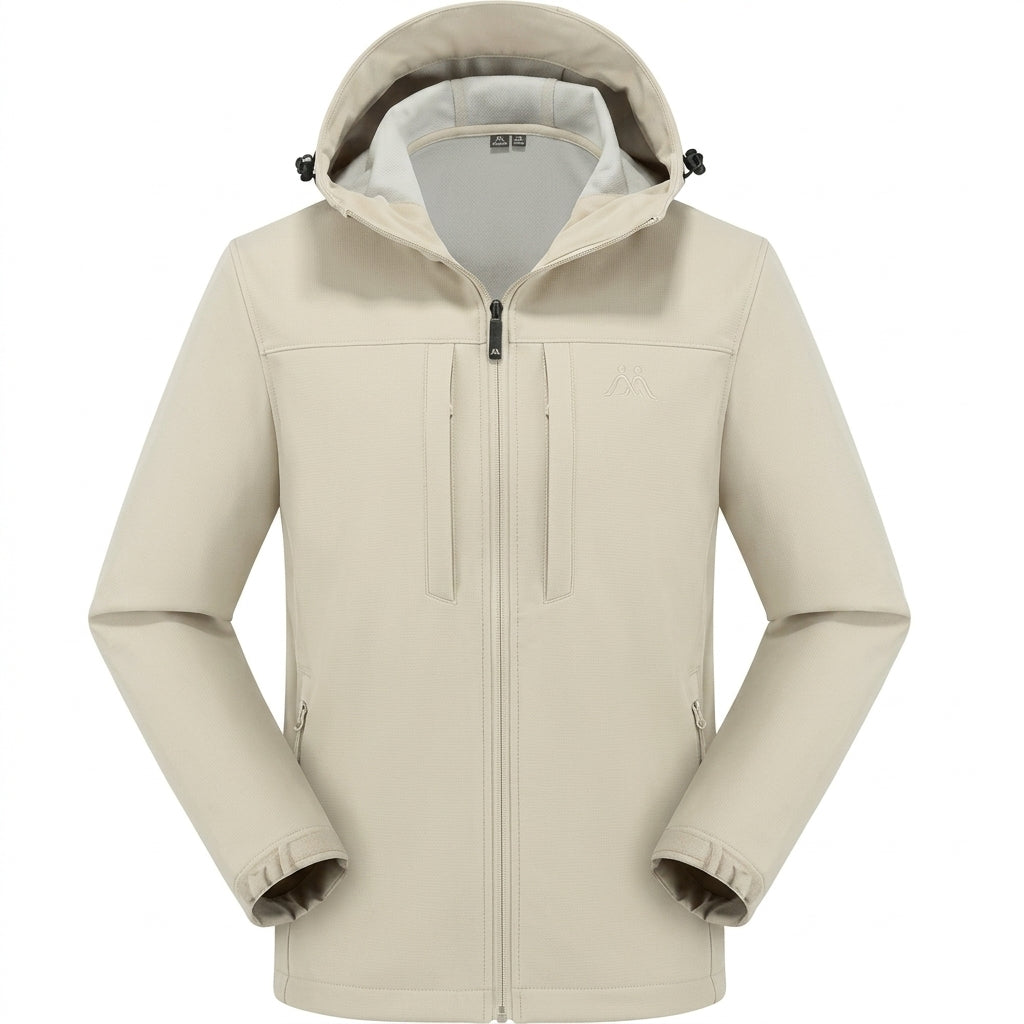 Herren Wasserdichte Softshelljacke für Alltag und Abenteuer in Beige