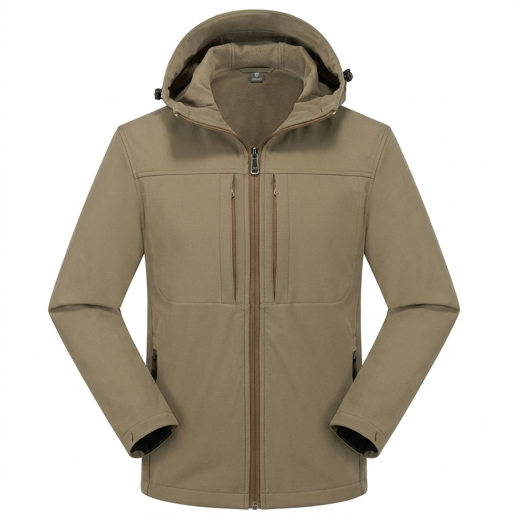 Herren Wasserdichte Softshelljacke für Alltag und Abenteuer in Khaki