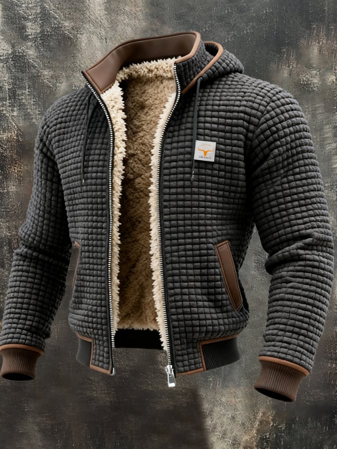 Herren Winddichte Steppjacke für den Herbst in Grau