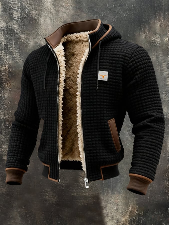 Herren Winddichte Steppjacke für den Herbst in Schwarz