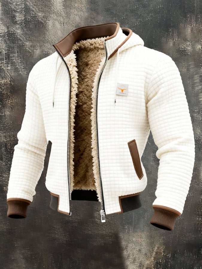 Herren Winddichte Steppjacke für den Herbst in Weiß