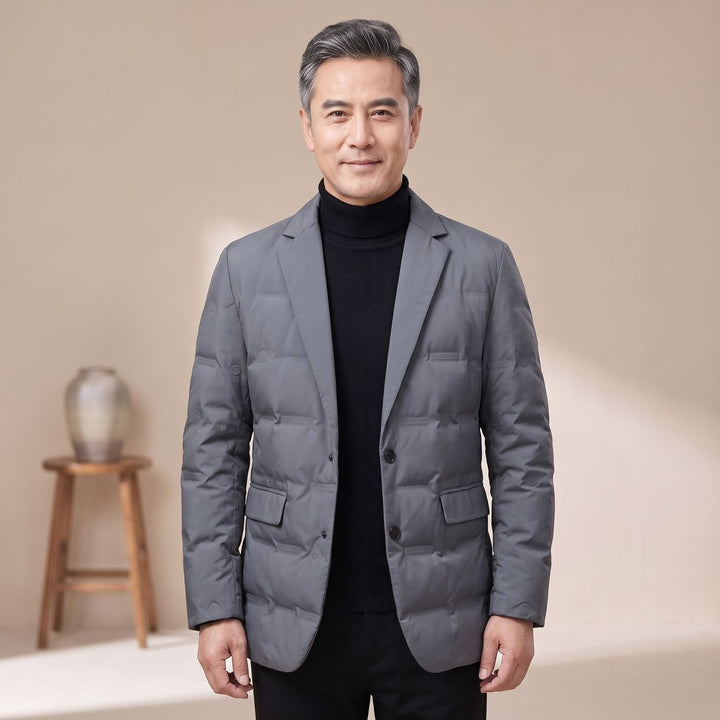 Herren Winterjacke mit Daunenfüllung im Blazer-Stil in Blau