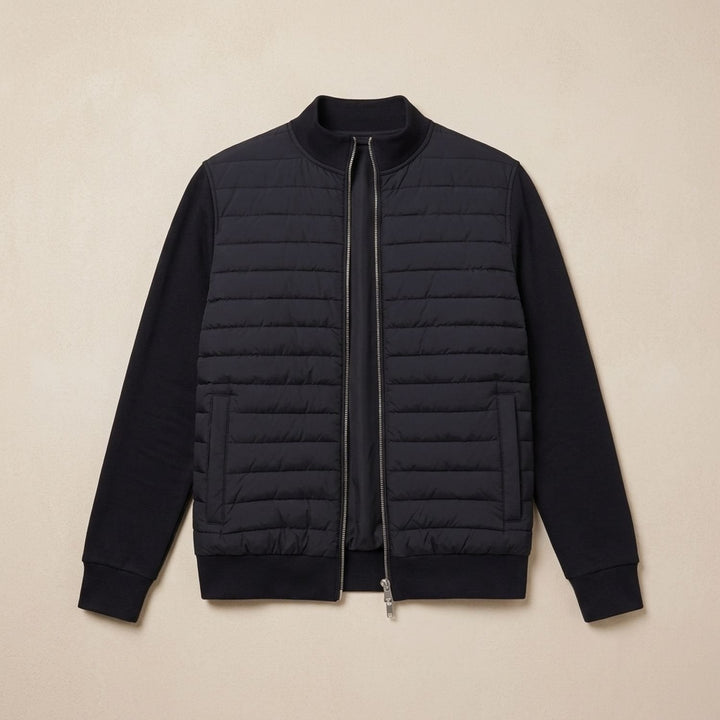 Herren Winterjacke mit Hybrid-Steppung in Schwarz