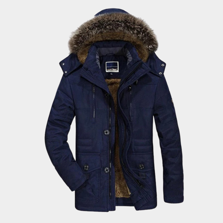 Herren Winterjacke Relaxed-Fit mit Kapuze in Darkblue