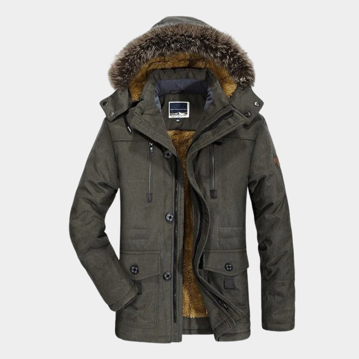 Herren Winterjacke Relaxed-Fit mit Kapuze in Grau