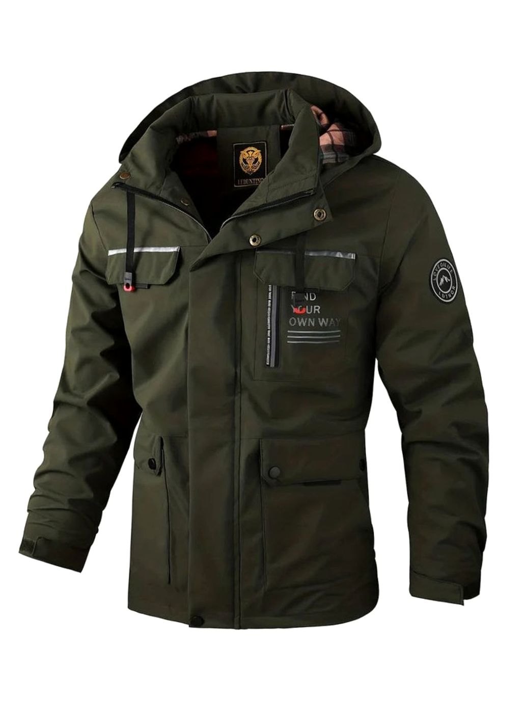 Herren Winterjacke wasserdicht mit Isolierung für kalte Tage in Dunkelgrün