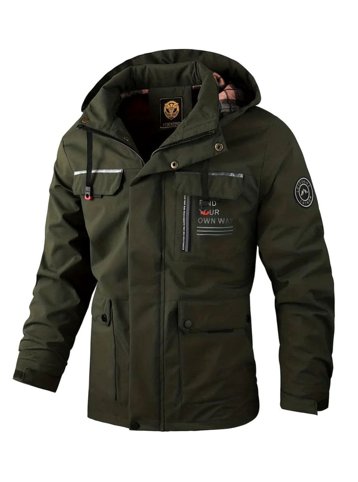 Herren Winterjacke wasserdicht mit Isolierung für kalte Tage in Dunkelgrün