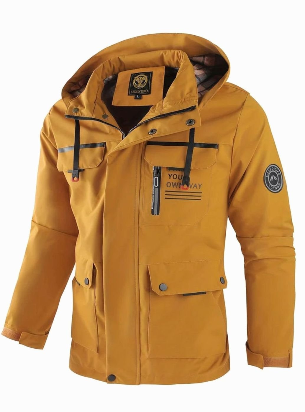 Herren Winterjacke wasserdicht mit Isolierung für kalte Tage in Gelb