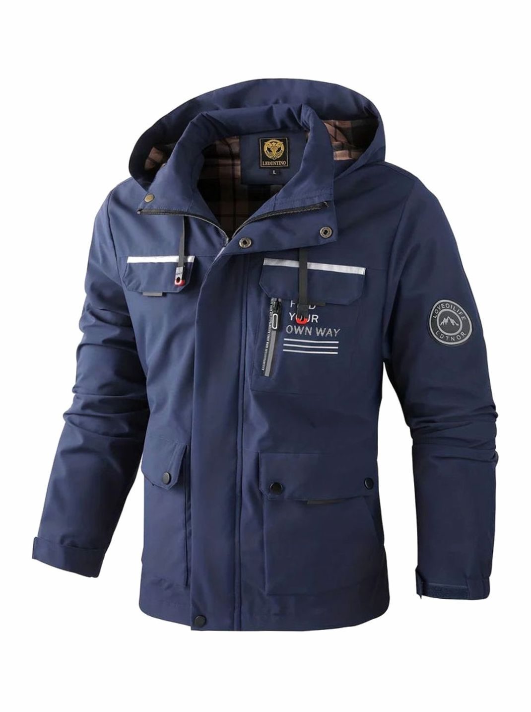 Herren Winterjacke wasserdicht mit Isolierung für kalte Tage in Marineblau