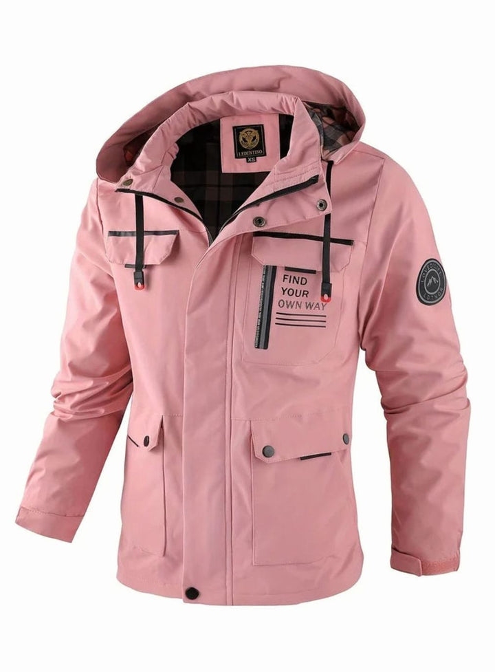 Herren Winterjacke wasserdicht mit Isolierung für kalte Tage in Rosa