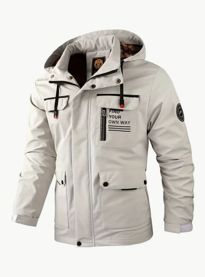 Herren Winterjacke wasserdicht mit Isolierung für kalte Tage in Weiß