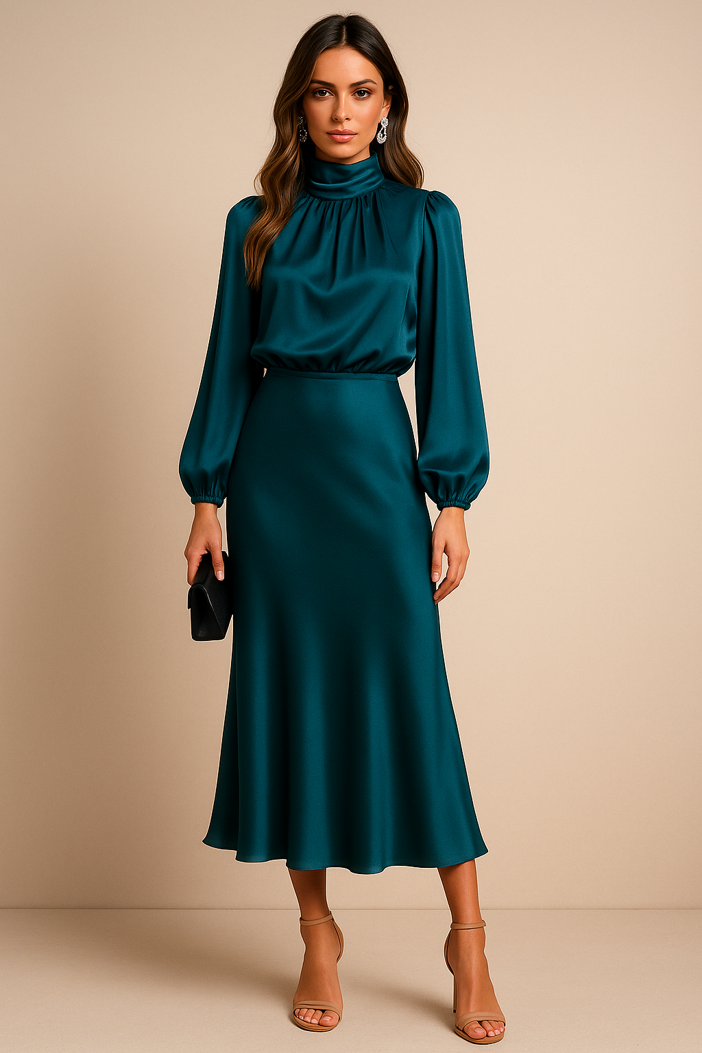 High Waist Midi Dress weddingguest (6)