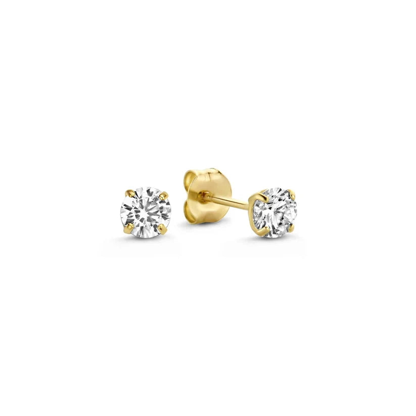 Elegantes Brillane Goldfarben-Ohrring-Set mit Steinen