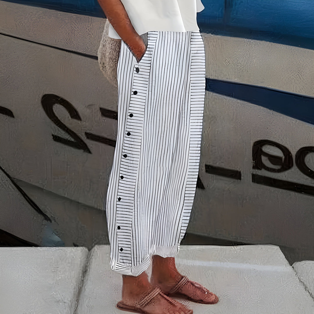 Mila Leinenhose mit elastischem Bund foto 3
