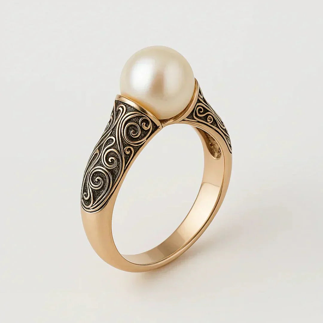 Bague en or Perlenverzierter vintage
