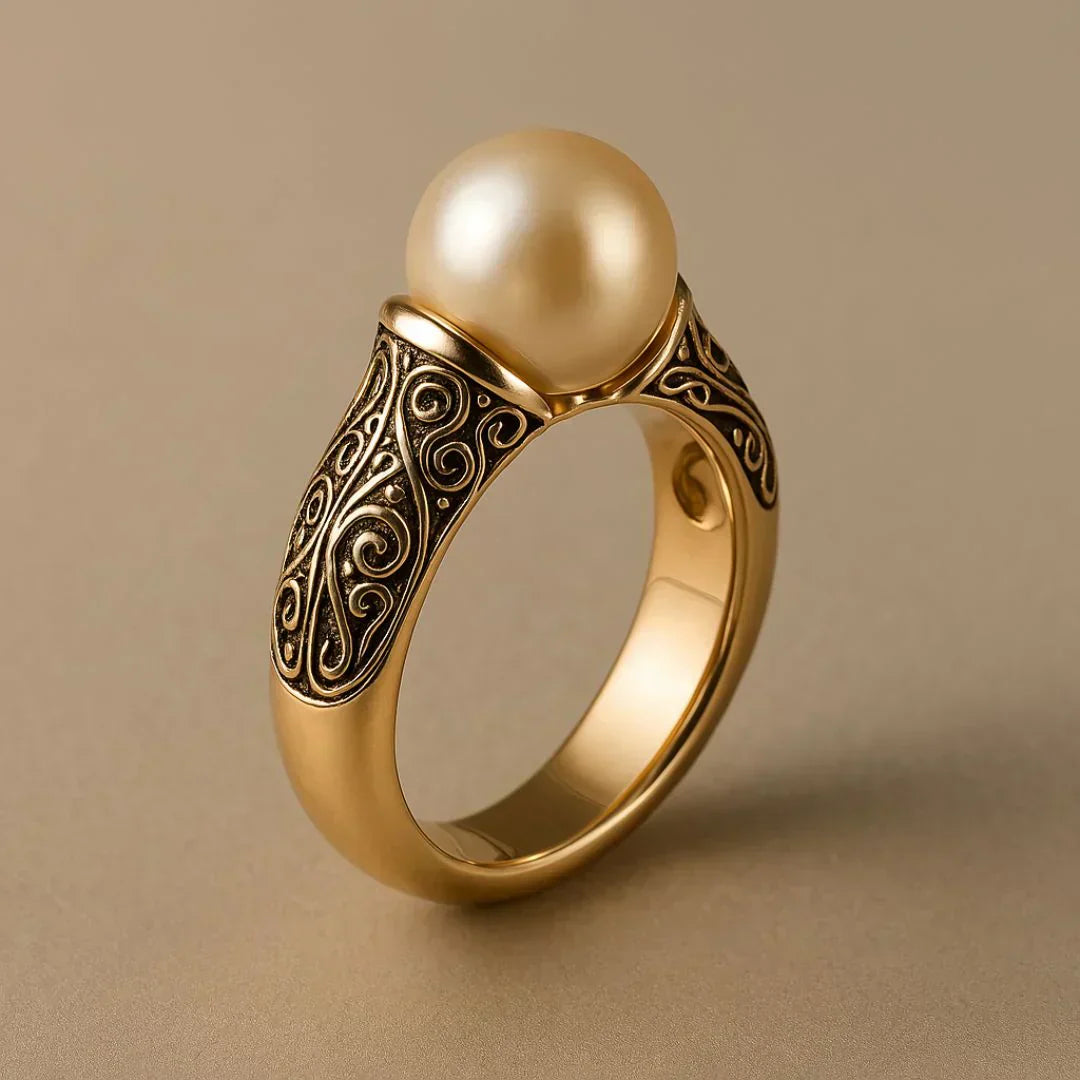Bague en or Perlenverzierter vintage