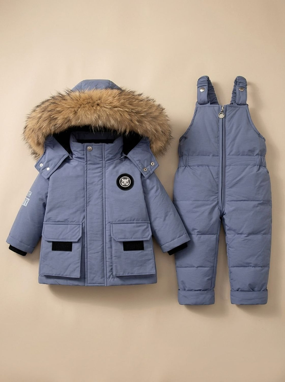 Kinder Puffer-Winterjacke mit Schneehose in Blau