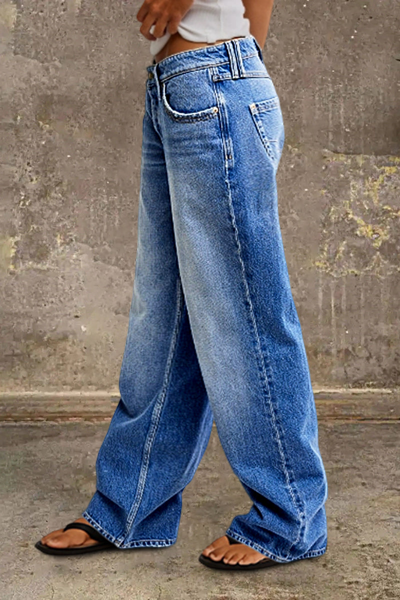 Klassische Damen Jeans mit hohem Bund (2)
