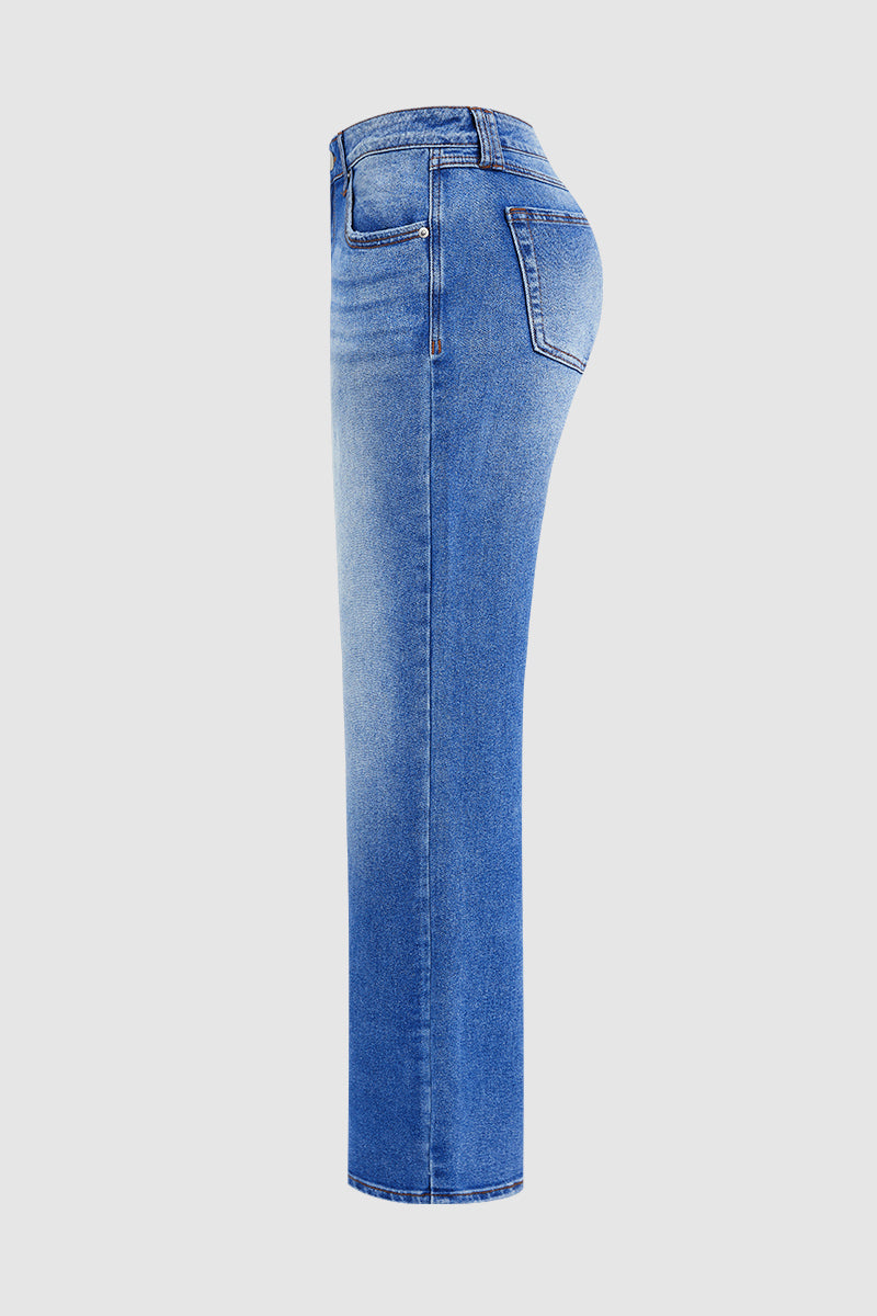 Klassische Damen Jeans mit hohem Bund (6)