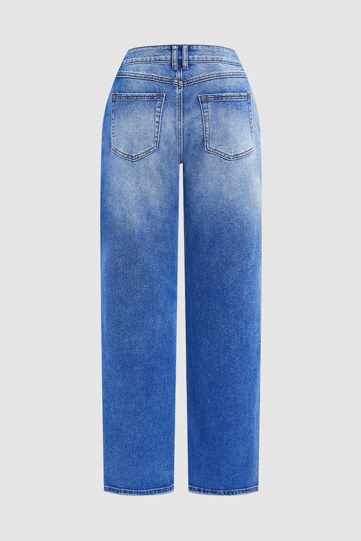 Klassische Damen Jeans mit hohem Bund (7)