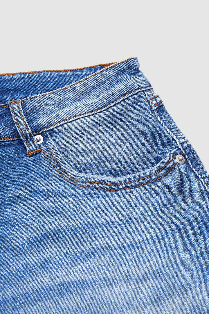 Klassische Damen Jeans mit hohem Bund (8)