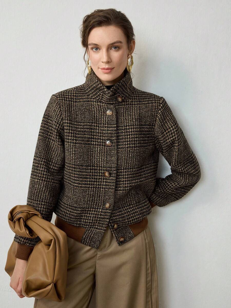 Klassische Damen Kurze Jacke für Herbst (3)