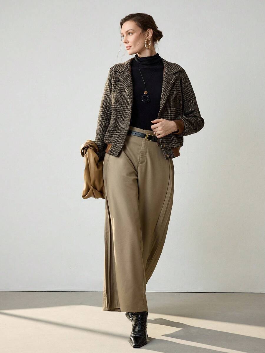 Klassische Damen Kurze Jacke für Herbst (5)