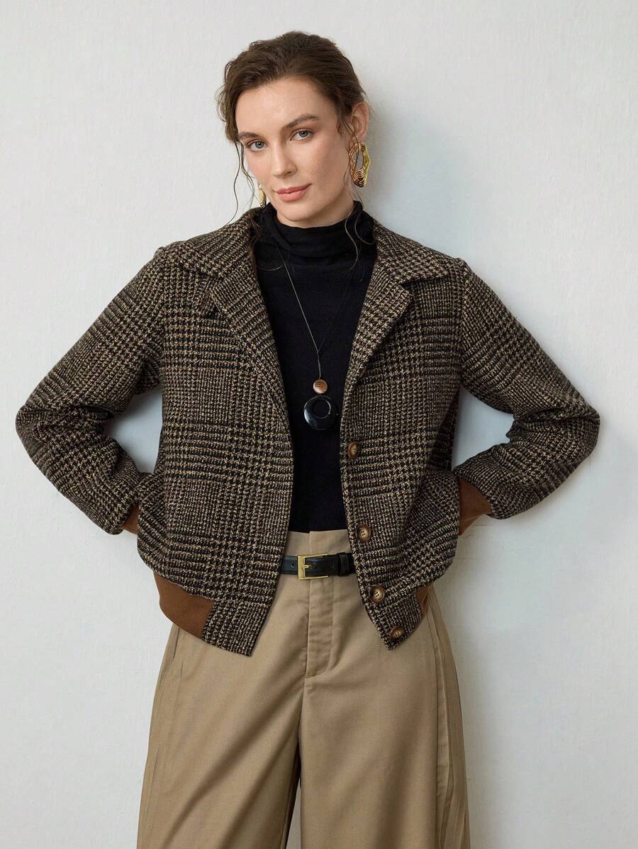 Klassische Damen Kurze Jacke für Herbst (6)