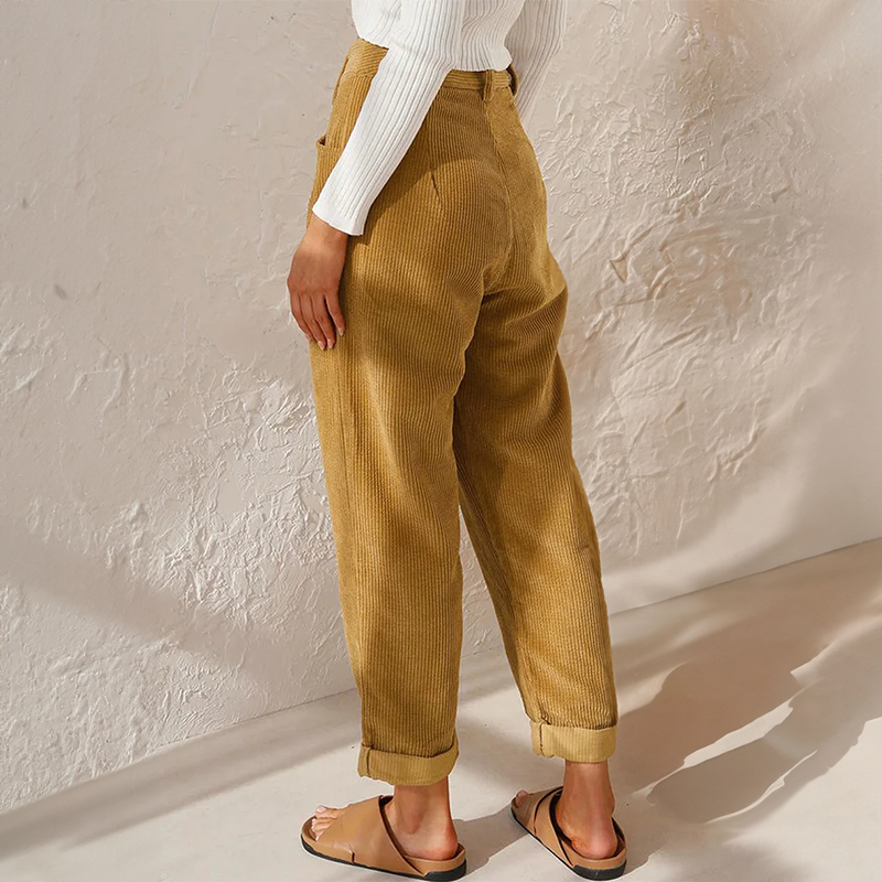 Klassische Damen Relaxed-Fit Hose mit hohem Bund (2)
