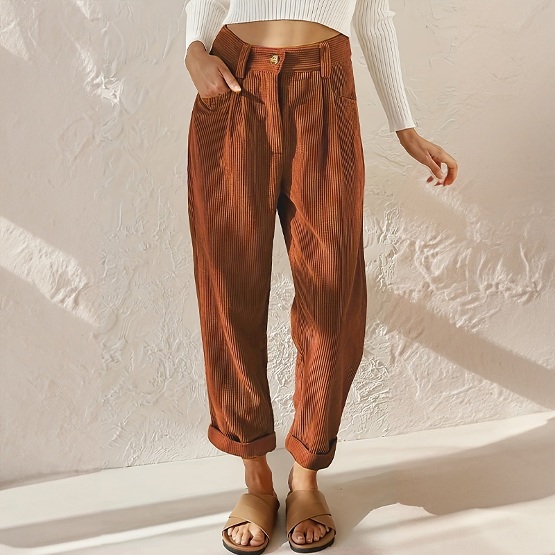 Klassische Damen Relaxed-Fit Hose mit hohem Bund (3)