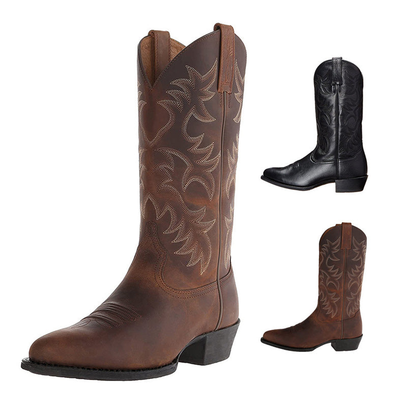 Klassische Damen Winterstiefel im Westernstil in Schwarz 3