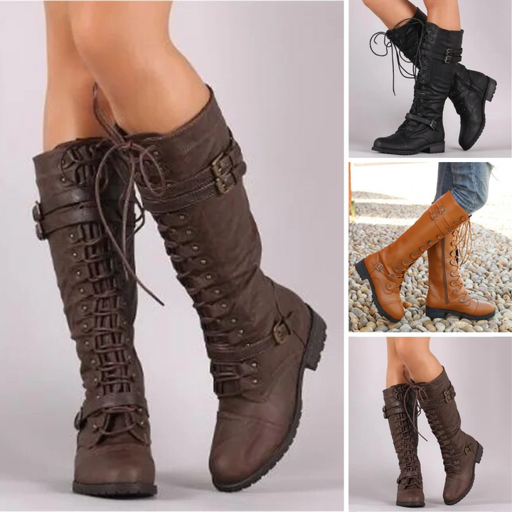 Klassische Damen Winterstiefel mit Schnürung (4)