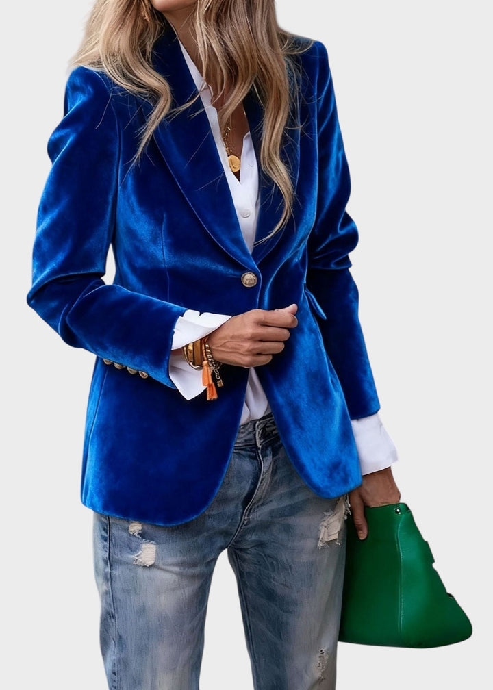 Klassischer Blazer mit elegantem Schnitt in Blau