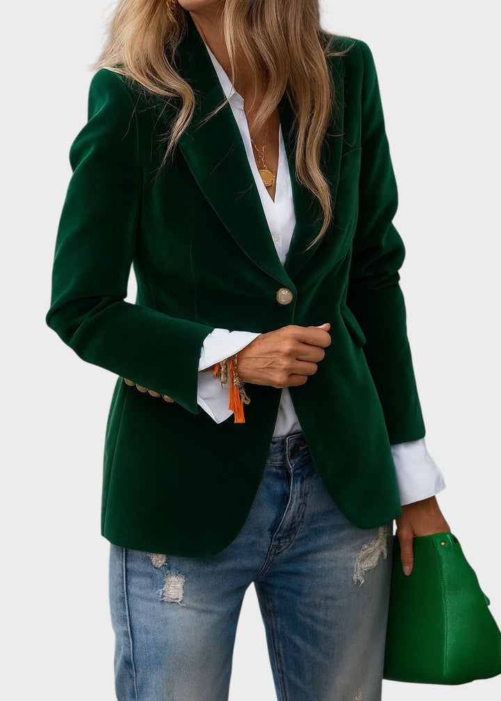 Klassischer Blazer mit elegantem Schnitt in Grün