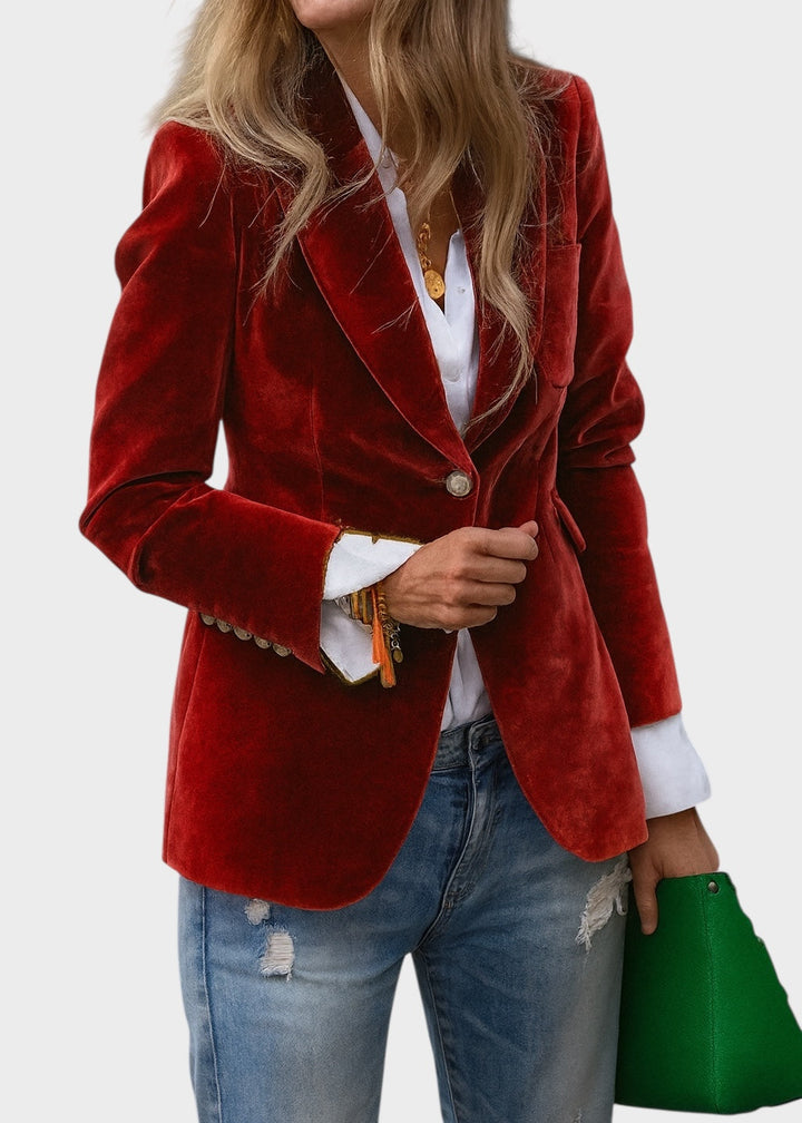 Klassischer Blazer mit elegantem Schnitt in Rot